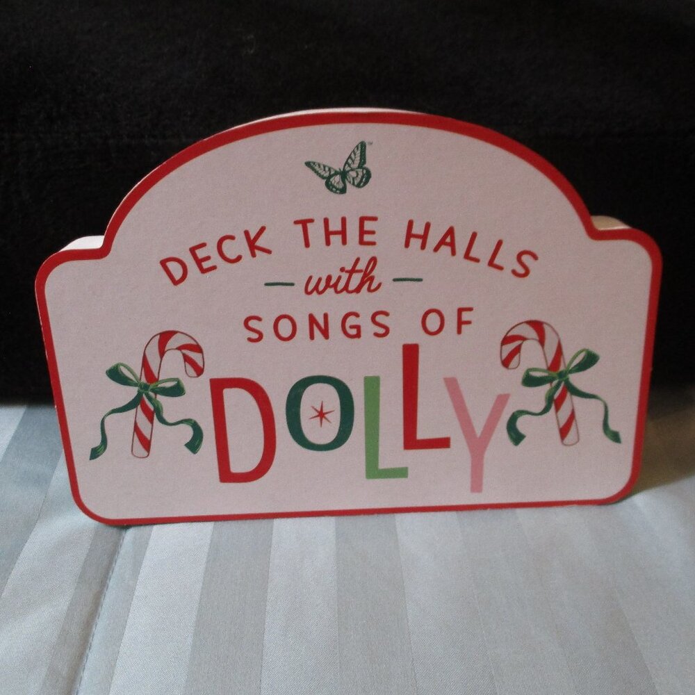 DG Dolly Parton Wood Word Block Deck The Halls NEW
